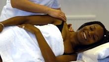 Female patient having treatment (copyright General Osteopathic Council)